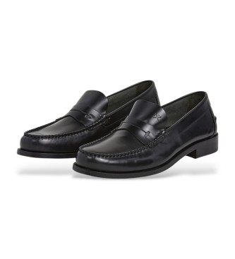 Hackett London Chesfield leather loafer loafers black