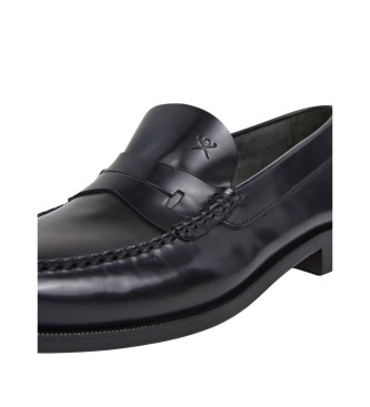 Hackett London Chesfield leather loafer loafers black