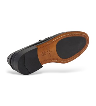 Hackett London Chesfield leather loafer loafers black