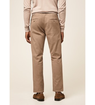 Hackett London Pantaloni chino stile jogger slim fit marrone chiaro