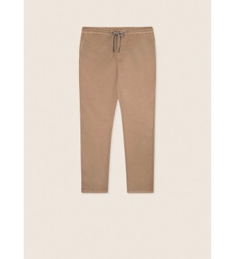 Hackett London Spodnie Jogger Slim Fit Chino w kolorze jasnobrązowym