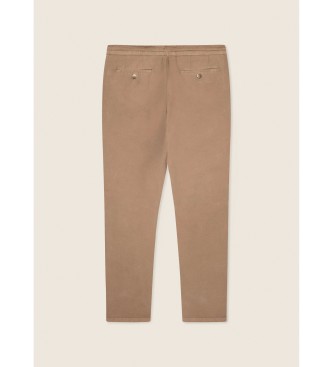 Hackett London Spodnie Jogger Slim Fit Chino w kolorze jasnobrązowym