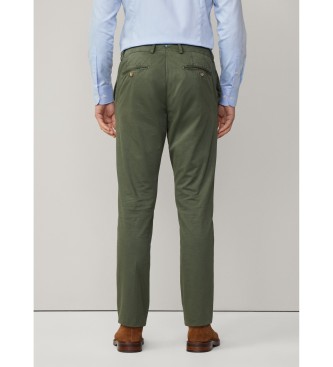 Hackett London Pantaloni chino verdi Kensington slim fit