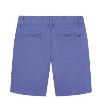 Hackett London Einfarbig blaue Chino-Shorts