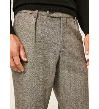 HACKETT Chunky Herringbone pants gray