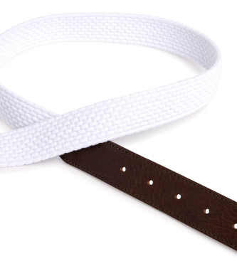 Hackett London Basic Leather Belt white