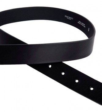 Hackett London Black Smooth Leather Belt