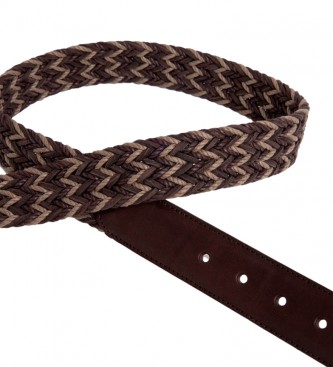 Hackett London Braided Leather Belt Brown