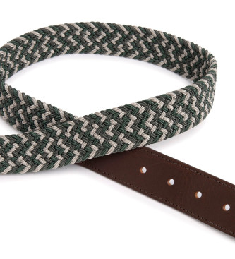Hackett London Green Braided Leather Belt