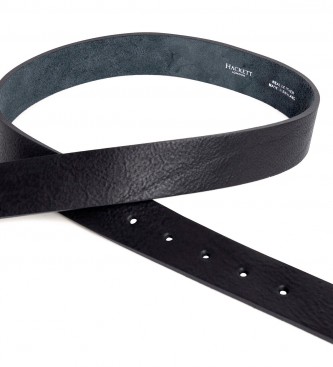 Hackett London Leather belt Tumbled Burnished black