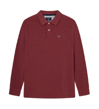 Hackett London Polo Classic Fit Logo Ls maroon