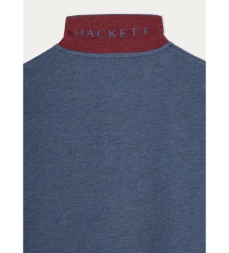 Hackett London Polo Classic Fit Logo Ls niebieski