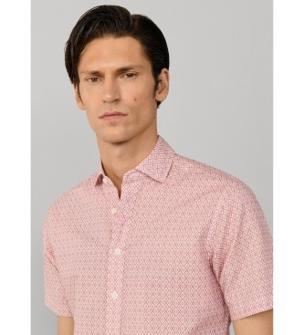 Hackett London Koszulka Clay Print czerwona