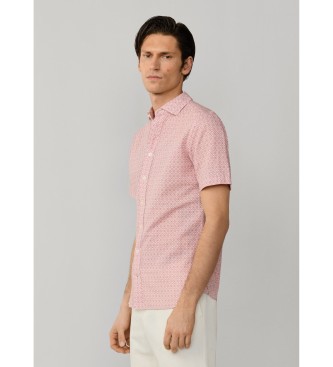 Hackett London Koszulka Clay Print czerwona