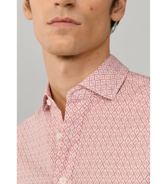 Hackett London Koszulka Clay Print czerwona