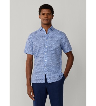 Hackett London Niebieska koszula z nadrukiem gliny