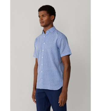 Hackett London Niebieska koszula z nadrukiem gliny