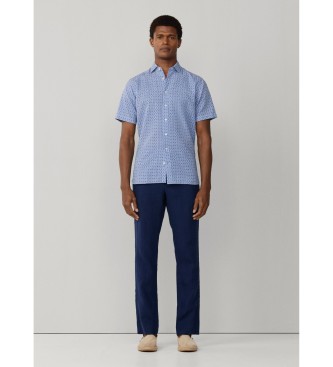 Hackett London Niebieska koszula z nadrukiem gliny