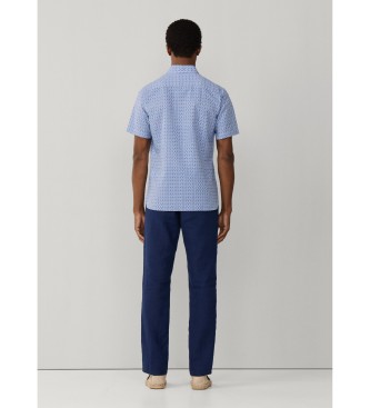 Hackett London Niebieska koszula z nadrukiem gliny