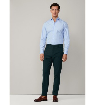 Hackett London Hlače chino Sloane fit sproščene temno zelene