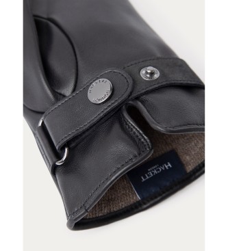 Hackett London Guantes de piel Commuter Touch negro