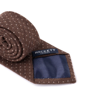 Hackett London Braune Mini-Punkt-Krawatte