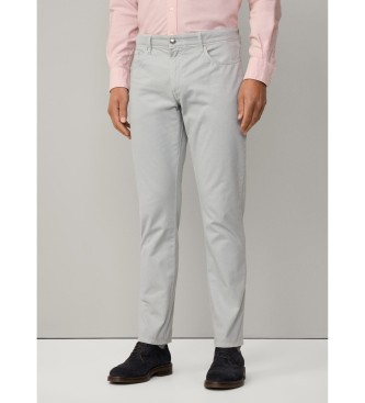 Hackett London Pantaloni cinque tasche grigi dalla vestibilit regolare