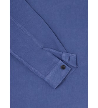 Hackett London Linen Overshirt Blue