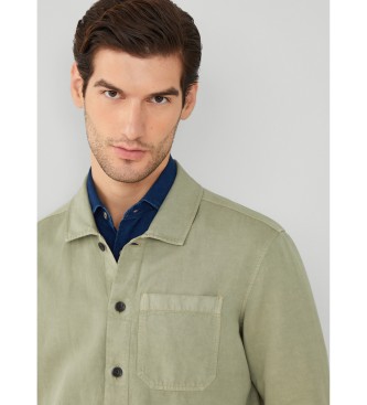 Hackett London Camisa Linen Overshirt Verde