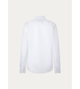 Hackett London Cot Tencel Mul Trim Skjorte hvid