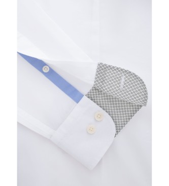 Hackett London Cot Tencel Mul Trim Shirt white