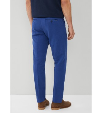 Hackett London Lniane spodnie chino w kolorze niebieskim