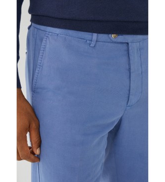 Hackett London Pantaloni Chino Di Lino Blu