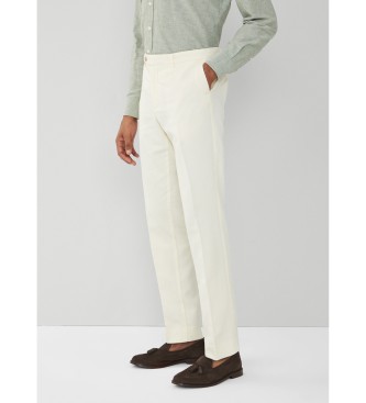 Hackett London Pantaloni Chino Di Lino Bianco