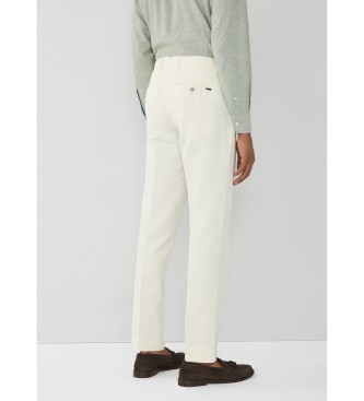 Hackett London Pantaloni Chino Di Lino Bianco