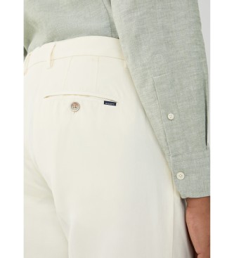 Hackett London Pantaloni Chino Di Lino Bianco