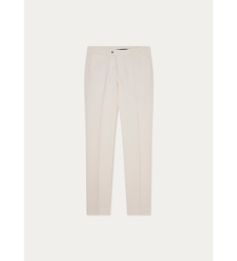 Hackett London White Linen Chino Trousers