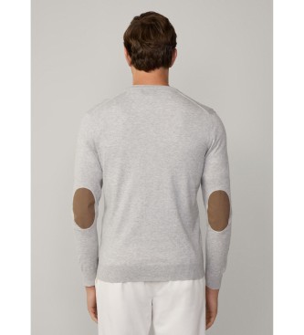 Hackett London Pull en mlange coton/cachemire gris