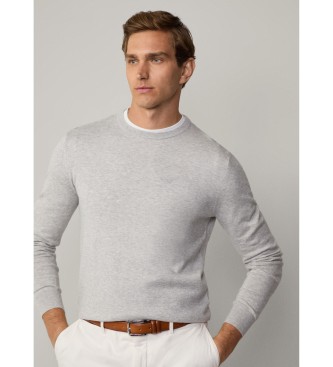 Hackett London Jumper in a grey cotton/cashmere blend