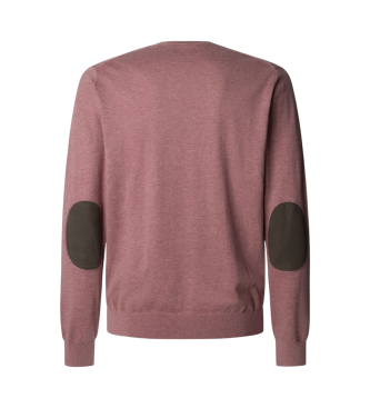 Hackett London Pullover i en pink bomulds- og kashmirblanding