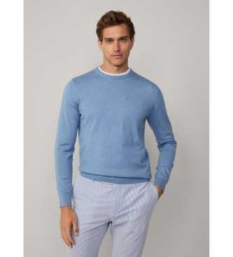 Hackett London Blue cotton and cashmere blend jumper