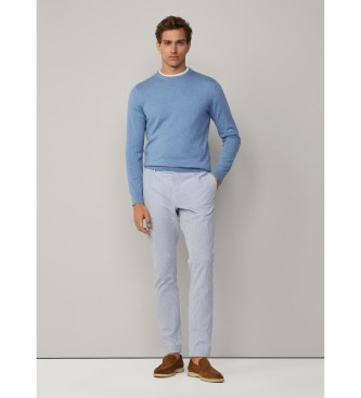 Hackett London Camisola azul em mistura de algodo e caxemira