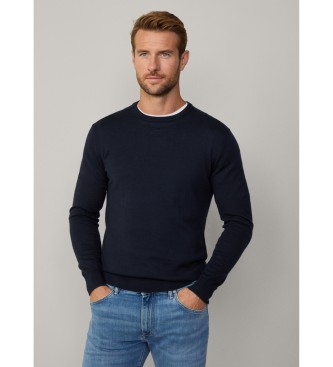 Hackett London Pullover aus Baumwolle und marineblauem Kaschmir