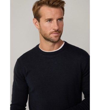 Hackett London Pullover aus Baumwolle und marineblauem Kaschmir