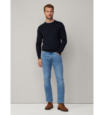 Hackett London Pullover aus Baumwolle und marineblauem Kaschmir