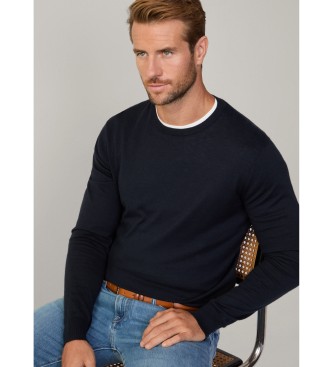 Hackett London Pullover aus Baumwolle und marineblauem Kaschmir