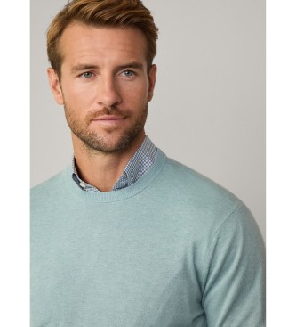 Hackett London Turquoise cotton and cashmere blend jumper