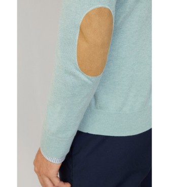 Hackett London Turquoise cotton and cashmere blend jumper