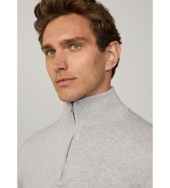 Hackett London Jumper in a grey cotton/cashmere blend