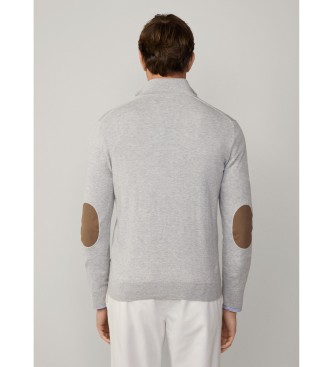 Hackett London Jumper in a grey cotton/cashmere blend